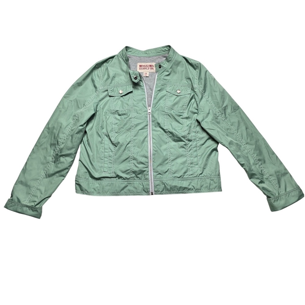 Mossimo Supply Co Sage Green Full Zip Utility Bomber Jacket Women XL